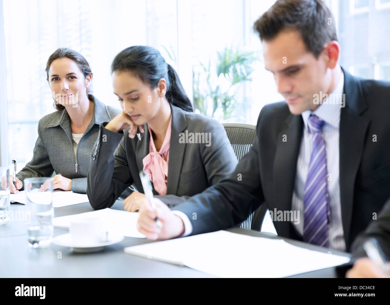 Portrait of smiling businesswoman in meeting Banque D'Images