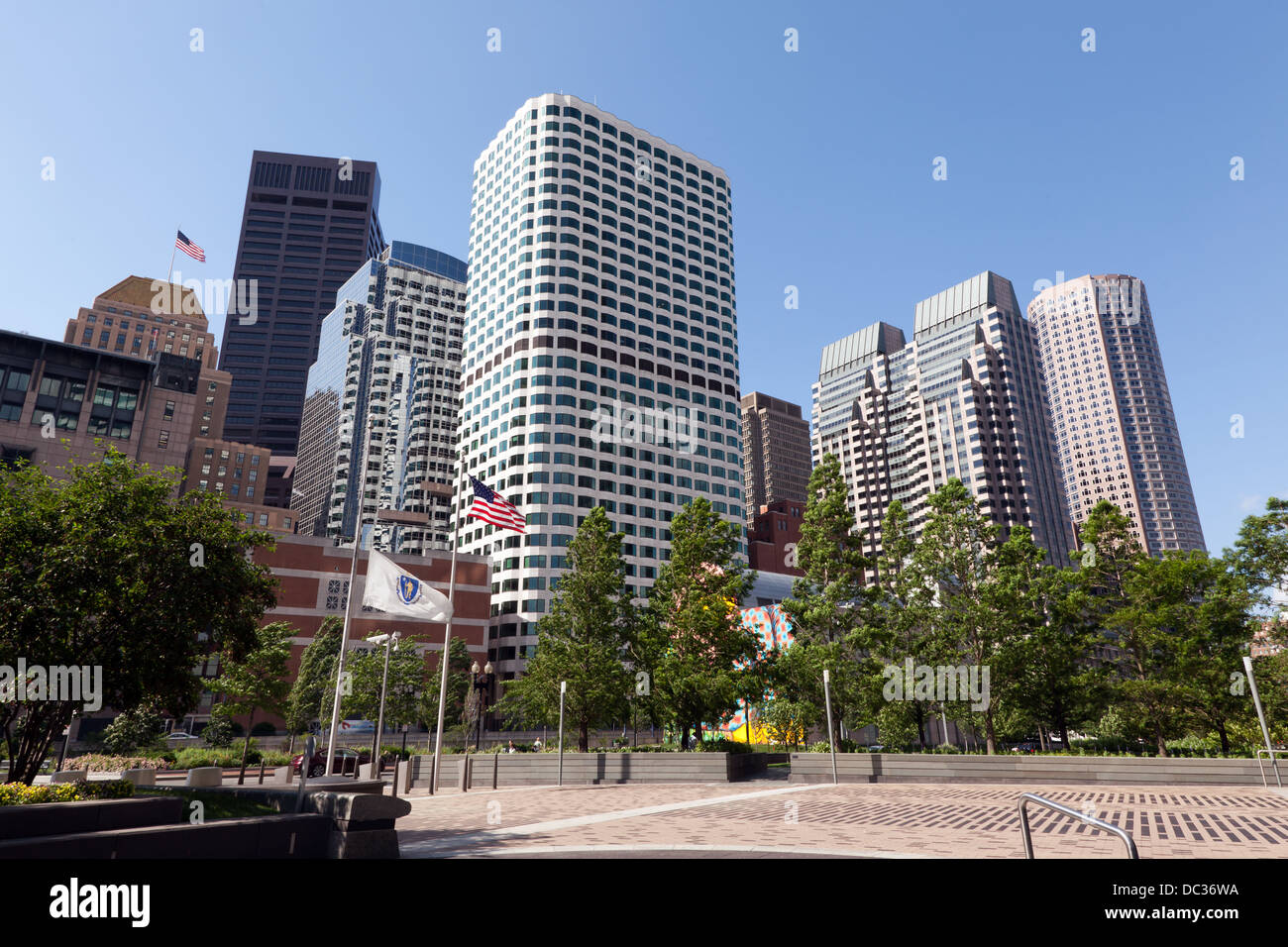 Dewey Square Park, Rose Kennedy Greenway, Boston. Banque D'Images