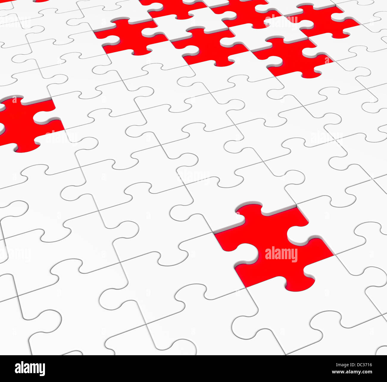 Puzzle inachevé montre les lacunes et les trous Banque D'Images