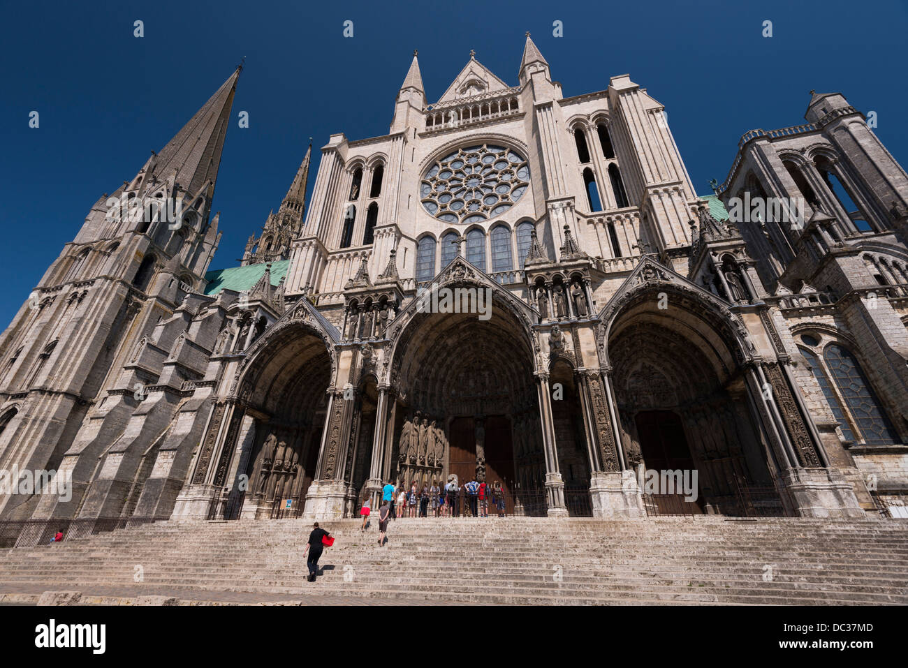 La cathédrale gothique de Chartres, France Banque D'Images