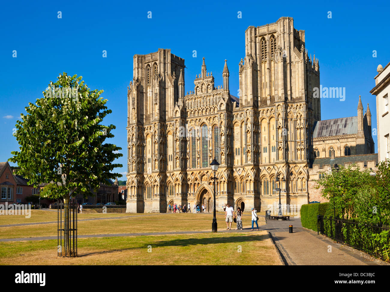 Wells Cathedral et Wells Somerset England UK GB EU Europe Banque D'Images