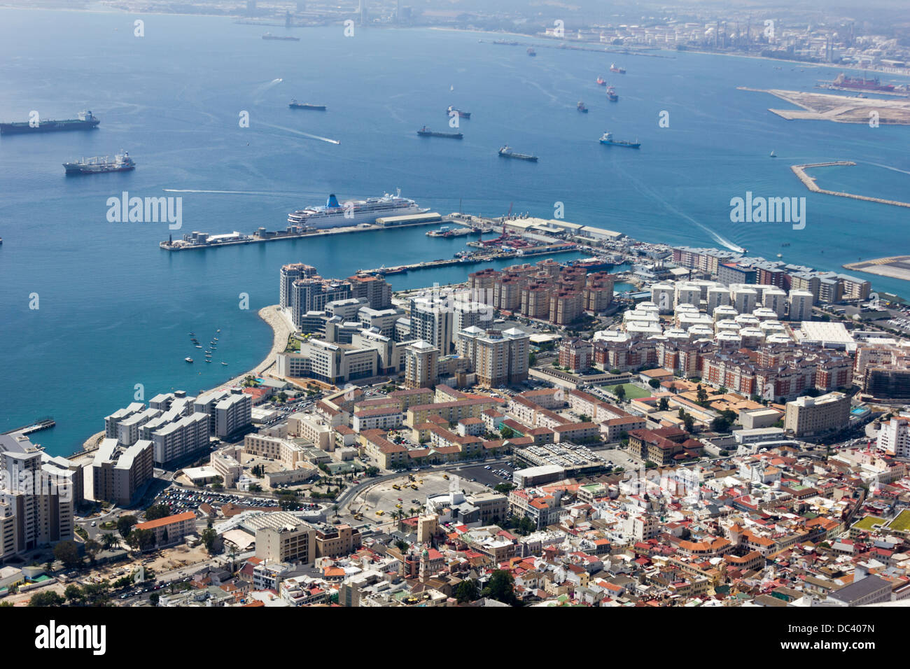 Gibraltar depuis le sommet du rocher Banque D'Images