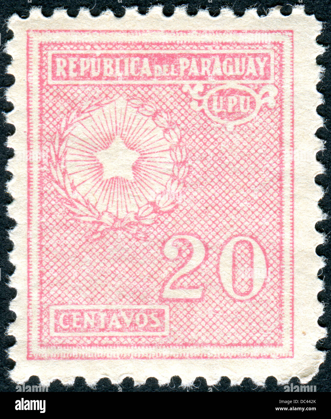 PARAGUAY - circa 1935 : timbre-poste imprimé en Paraguay montre les armoiries, circa 1935 Banque D'Images