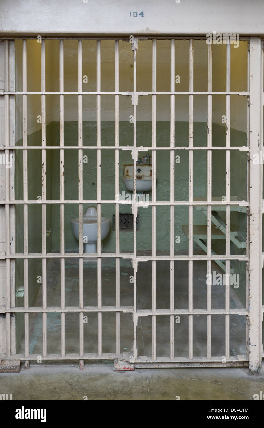 Cellule de prison au pénitencier d'Alcatraz Banque D'Images