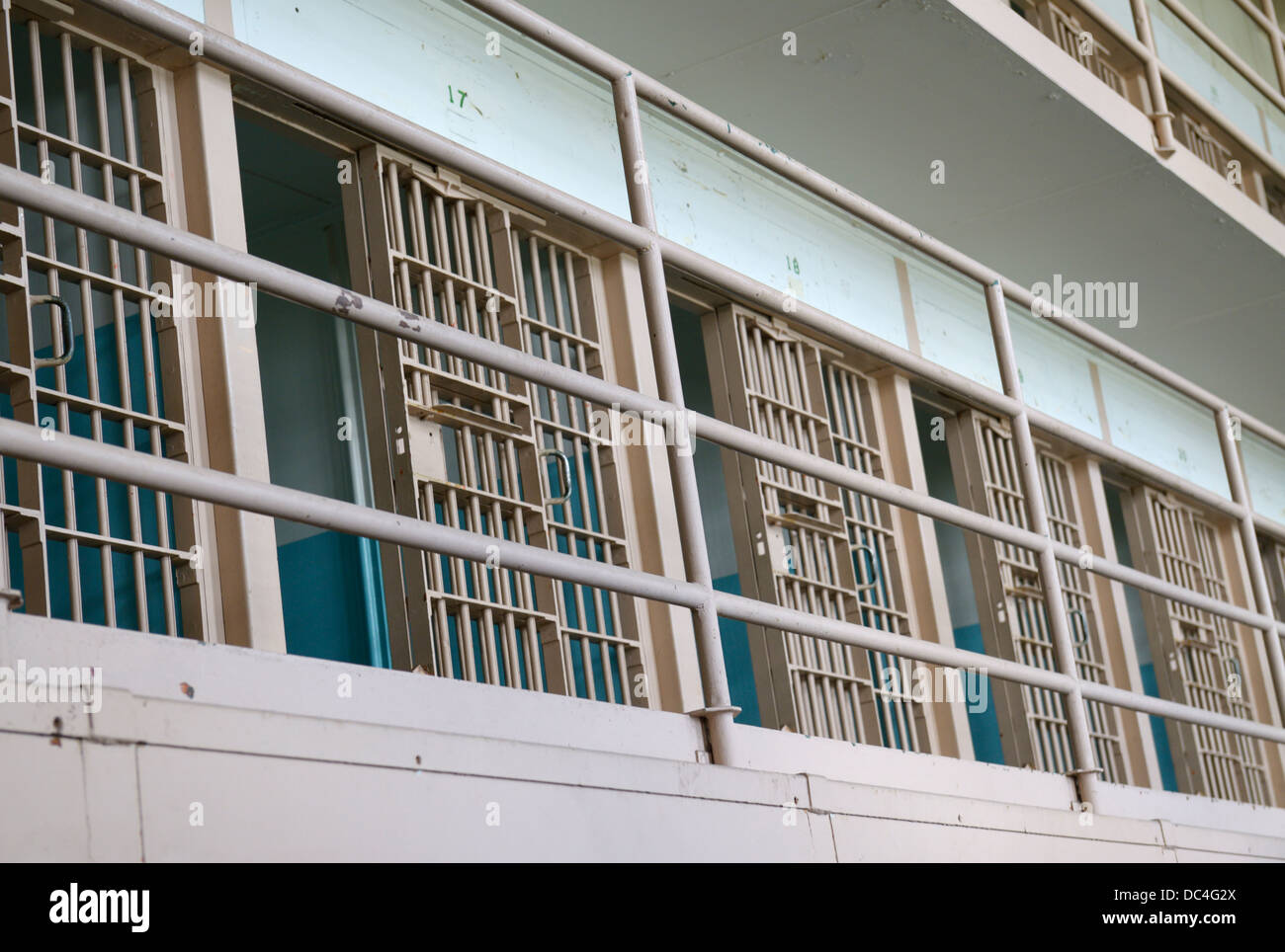 Les cellules de prison au pénitencier d'Alcatraz Banque D'Images