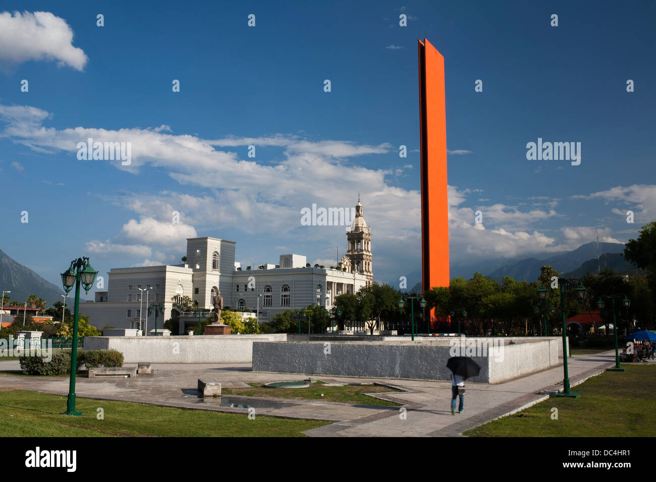 La Macroplaza dans le centre de Monterrey, au Mexique. Banque D'Images La Macroplaza dans le centre de Monterrey, au Mexique. Banque D'Images