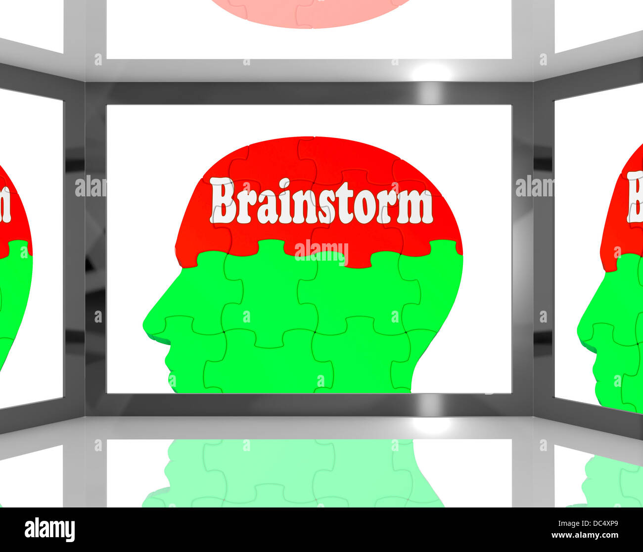 Faites un remue-méninges sur l'écran du cerveau montrant le groupe de mots Banque D'Images
