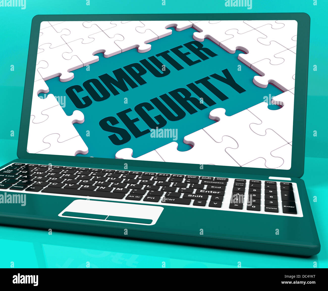 La sécurité informatique sur ordinateur portable montrant des analyses antivirus Banque D'Images