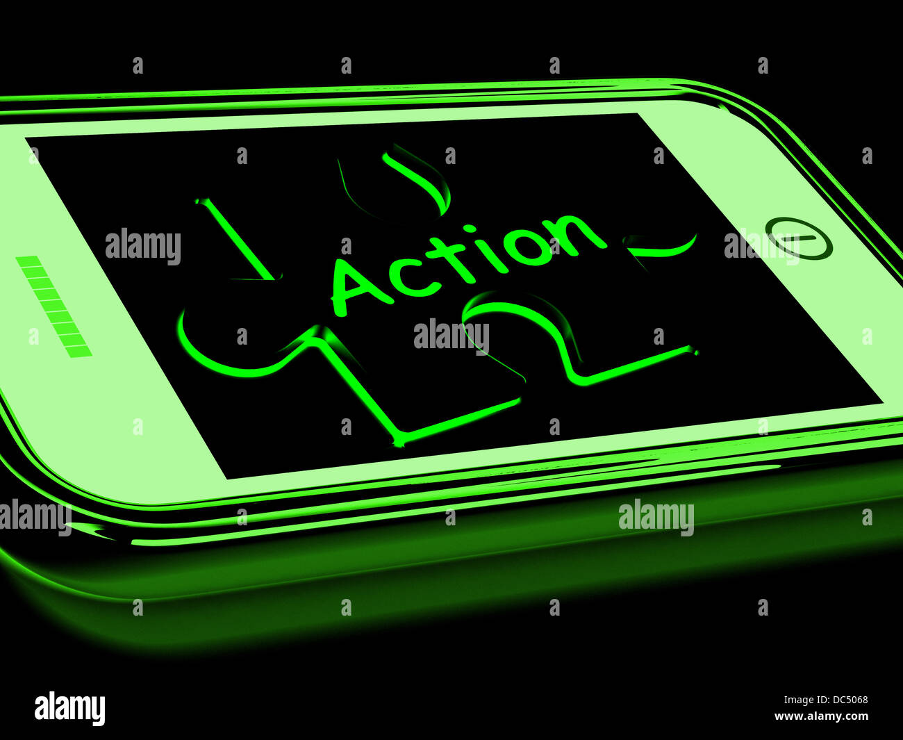Action sur smartphone affiche Motivation Proactive Banque D'Images