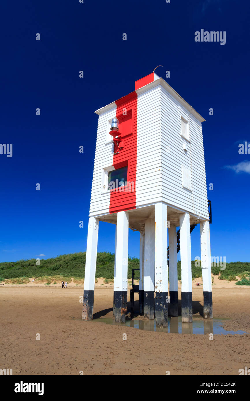 Phare en bois sur la plage à Burnham On Sea, Somerset England UK Banque D'Images