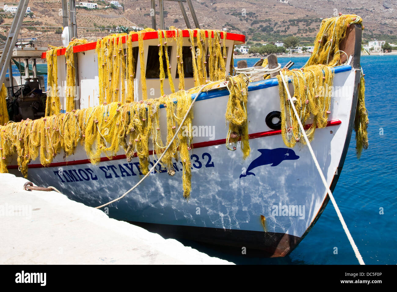 Bateau de pêche ou Kaiki grec Banque D'Images