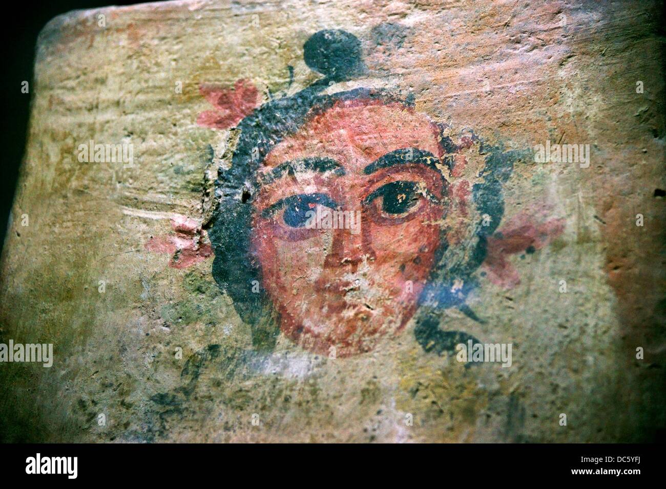 Détail du plafond de la synagogue de Doura-europos (3e siècle), Musée National de Damas, Syrie Banque D'Images