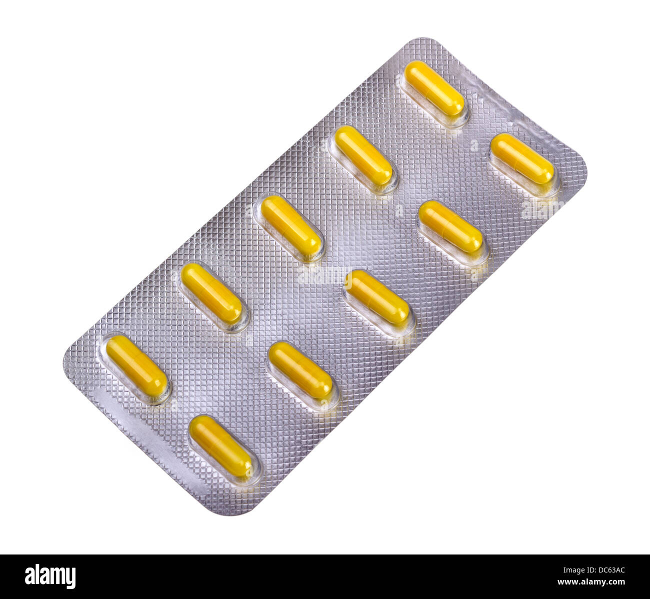 Les capsules de médicaments conditionnés dans des blisters Banque D'Images