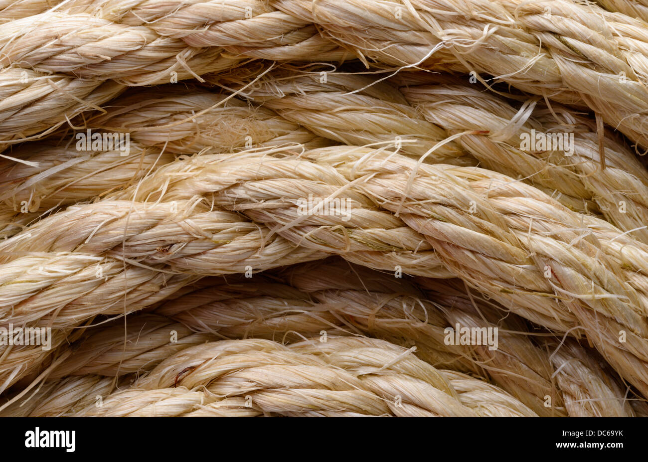 Milieux et de textures : le cordage en sisal disposés comme background, close-up shot Banque D'Images