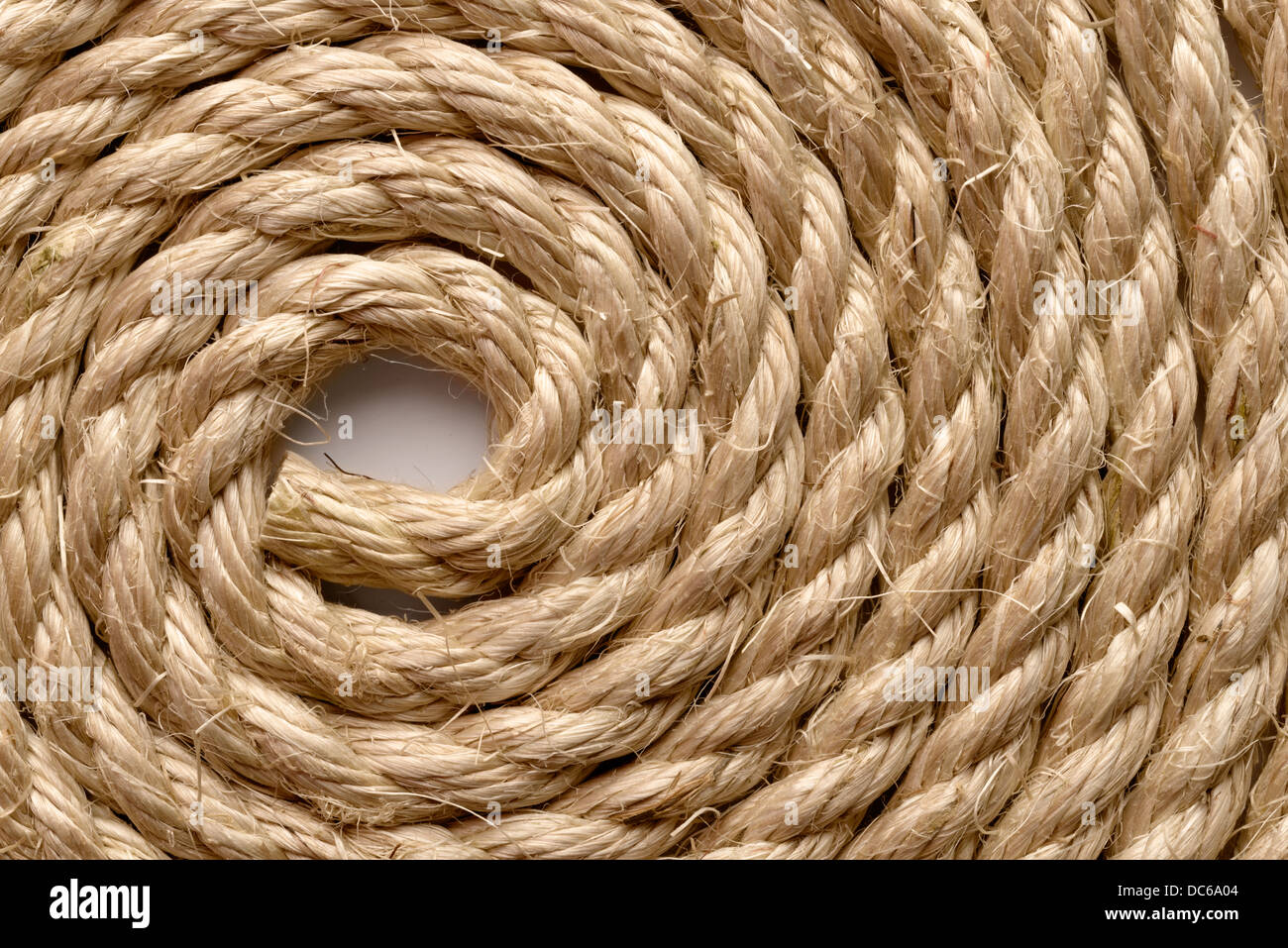 Milieux et de textures : le cordage en sisal disposés comme background, close-up shot Banque D'Images