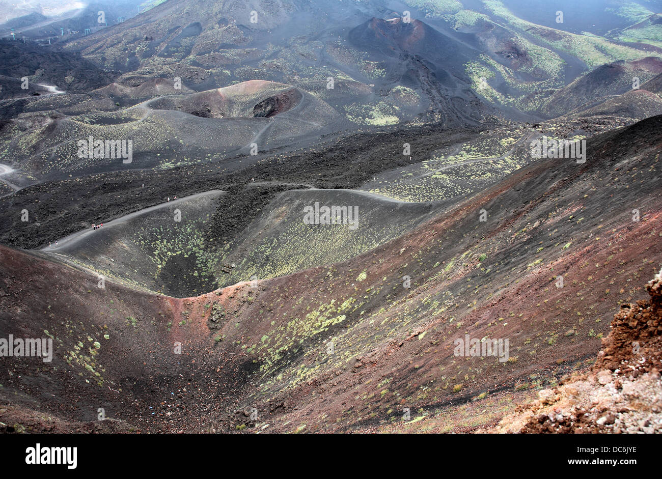 Des cratères de volcans de l'Etna en Sicile, Italie Banque D'Images