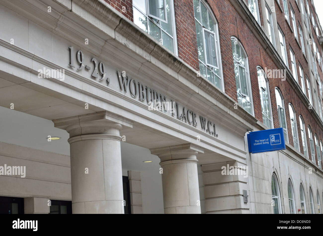 UNITE student accommodation in Woburn Place, WC1, Londres, Royaume-Uni. Banque D'Images