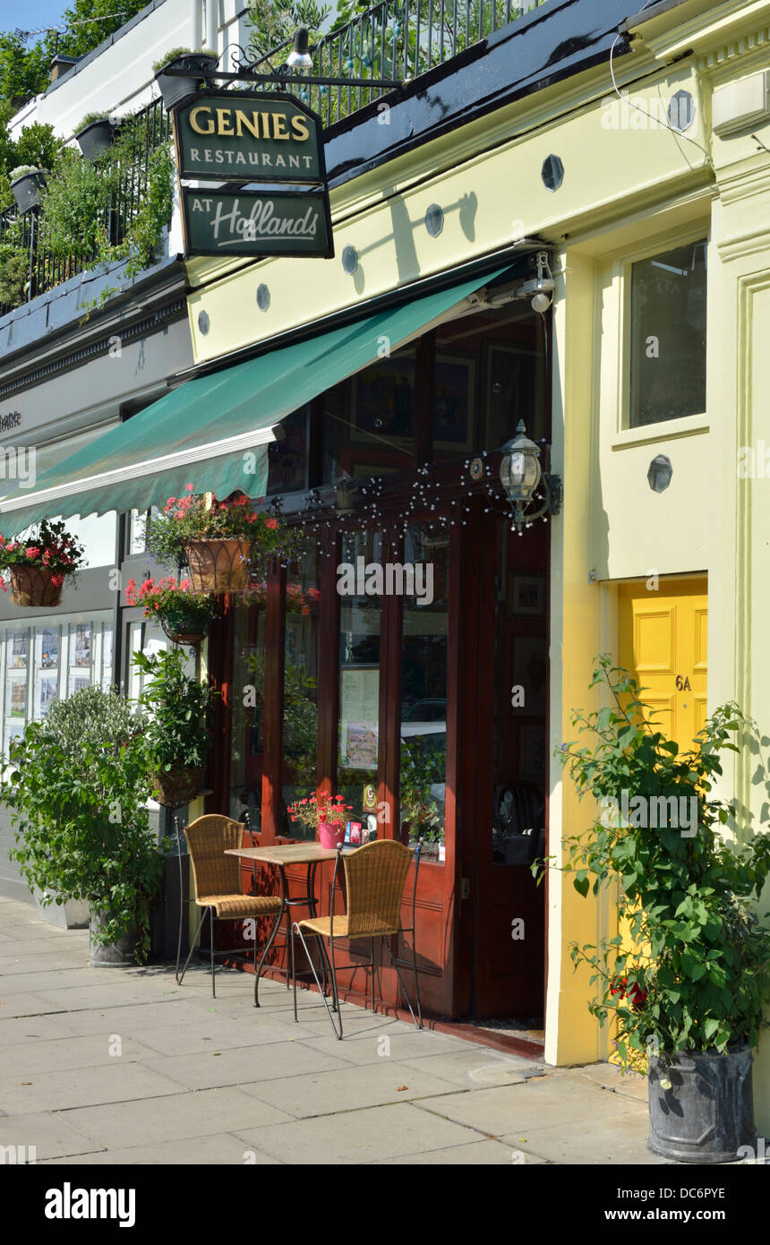 Genies à Portland Road dans le restaurant Hollands, Holland Park, Londres, UK. Banque D'Images