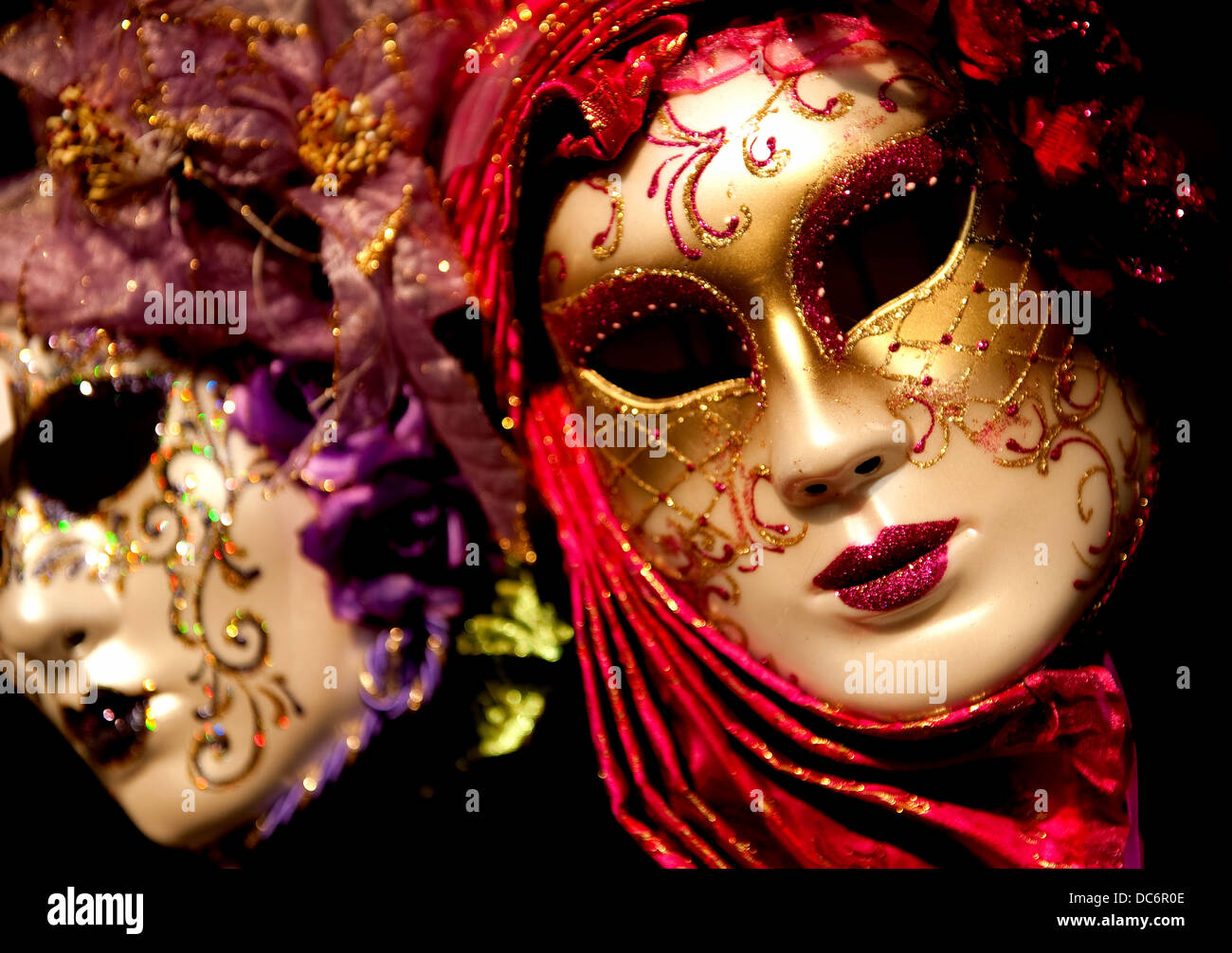 Les masques de carnaval vénitien coloré Banque D'Images