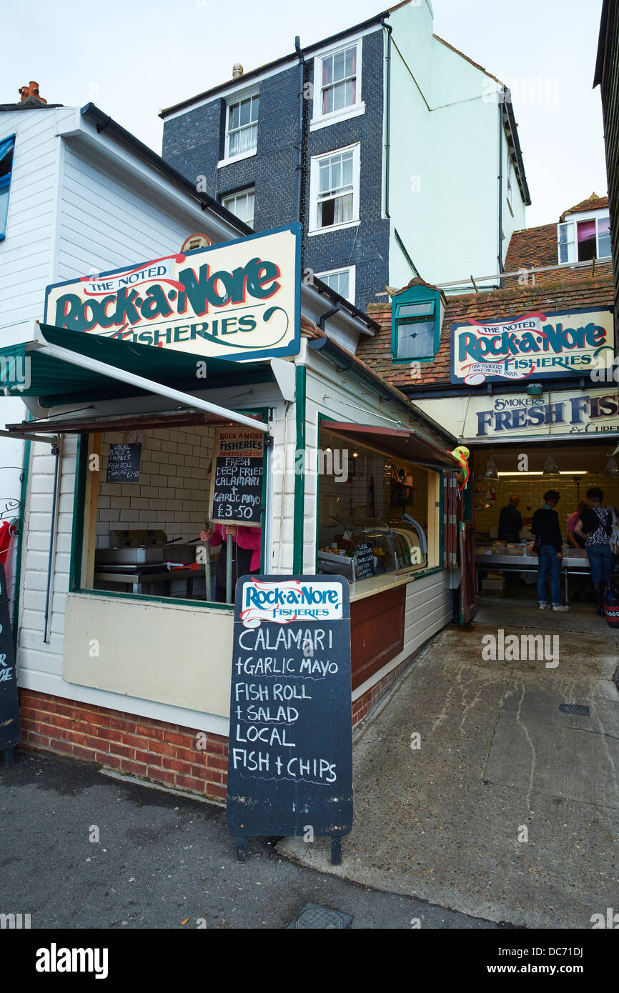 Rock-A-pêches Nore, Rock-A-Nore Road Hastings Sussex Banque D'Images