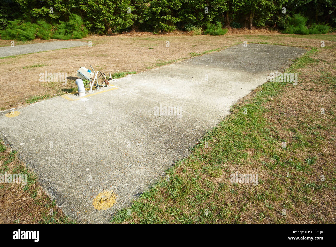 Caravane statique vide Romney Kent UK Pas de sables bitumineux Banque D'Images