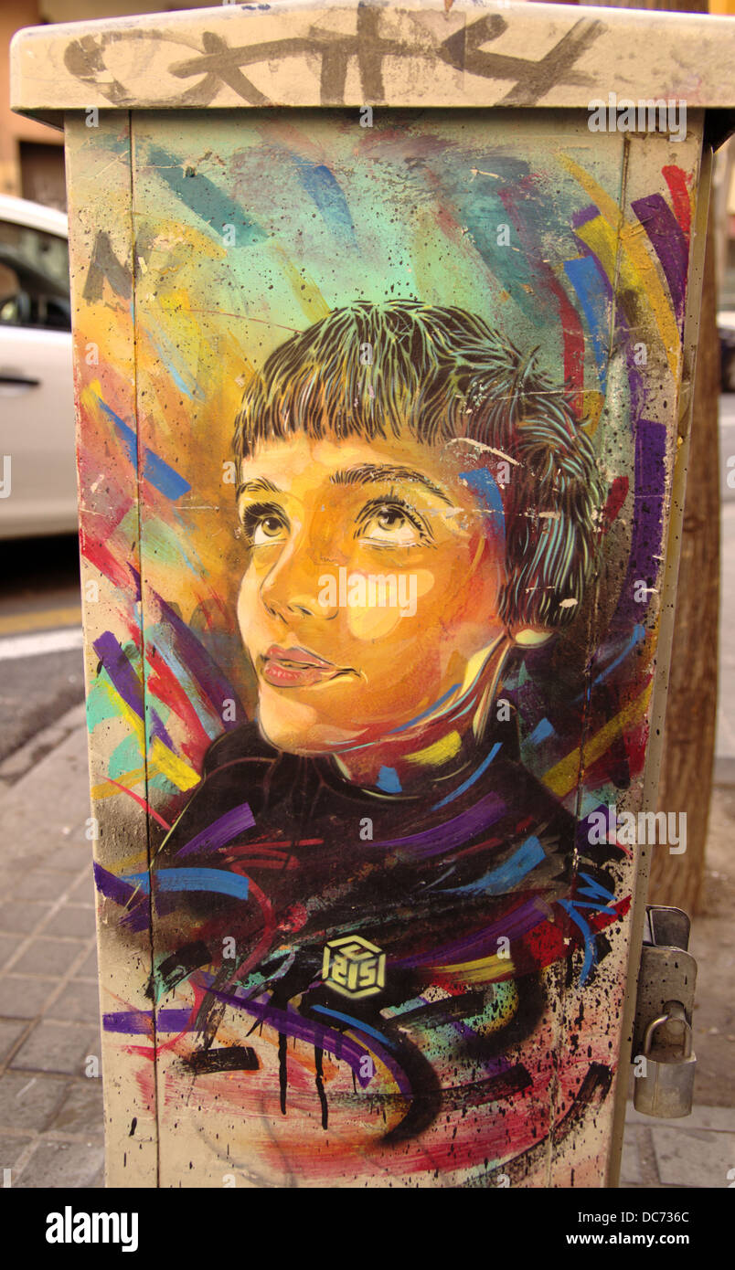 Street art & graffittis à Barcelone Banque D'Images