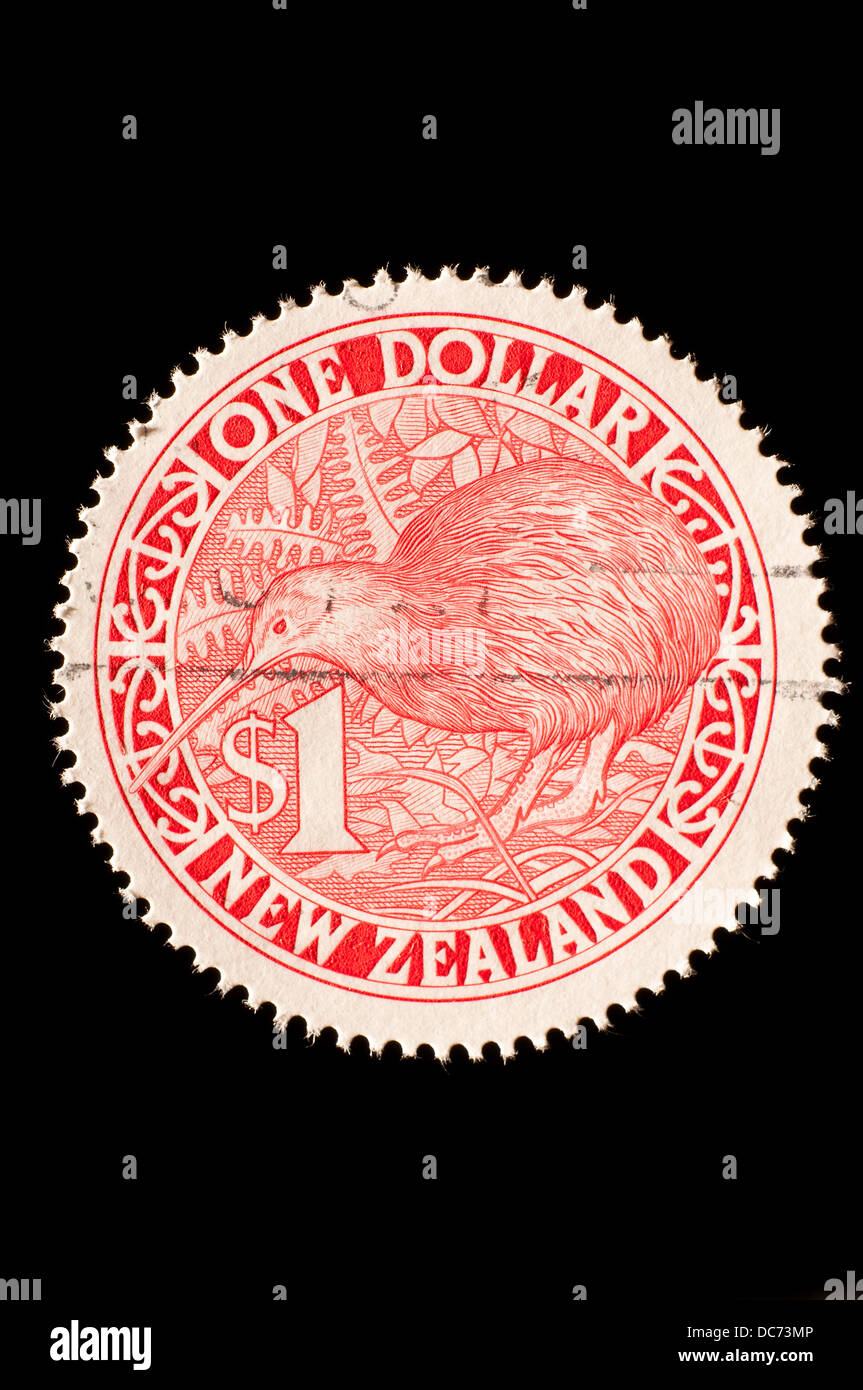 Vieux timbre rond Nouvelle-zélande Banque D'Images