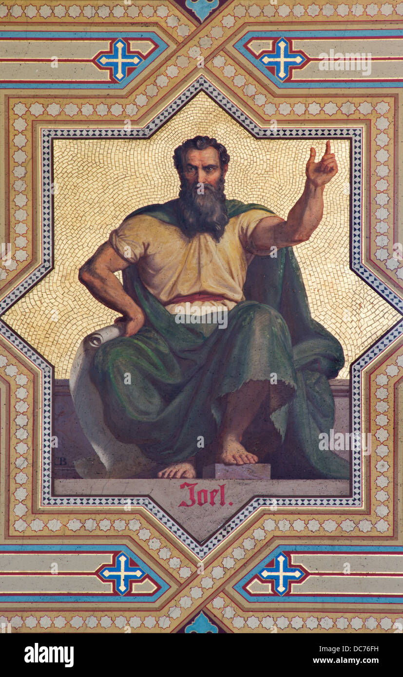 Vienne - 27 juillet : fresque de Joel prophètes par Carl von Blaas de 19. 100. Dans Altlerchenfelder l'église le 27 juillet 2013, Vienne. Banque D'Images