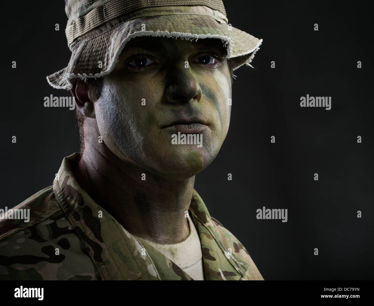 Portrait of a U.S. Army Special Forces Béret Vert soldat Banque D'Images