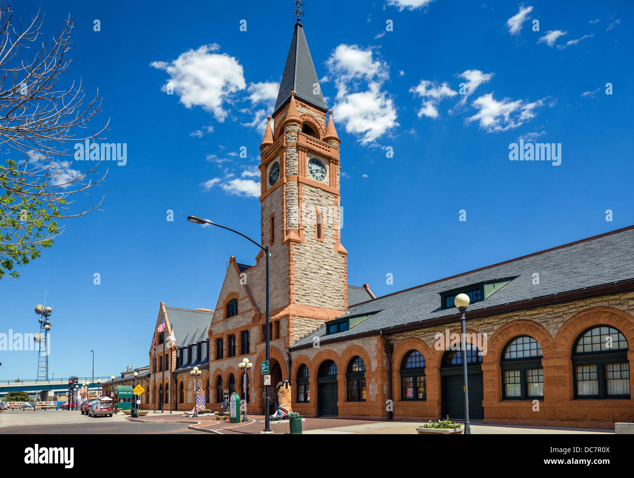 Cheyenne Depot au centre-ville historique de Cheyenne, Wyoming, USA Banque D'Images