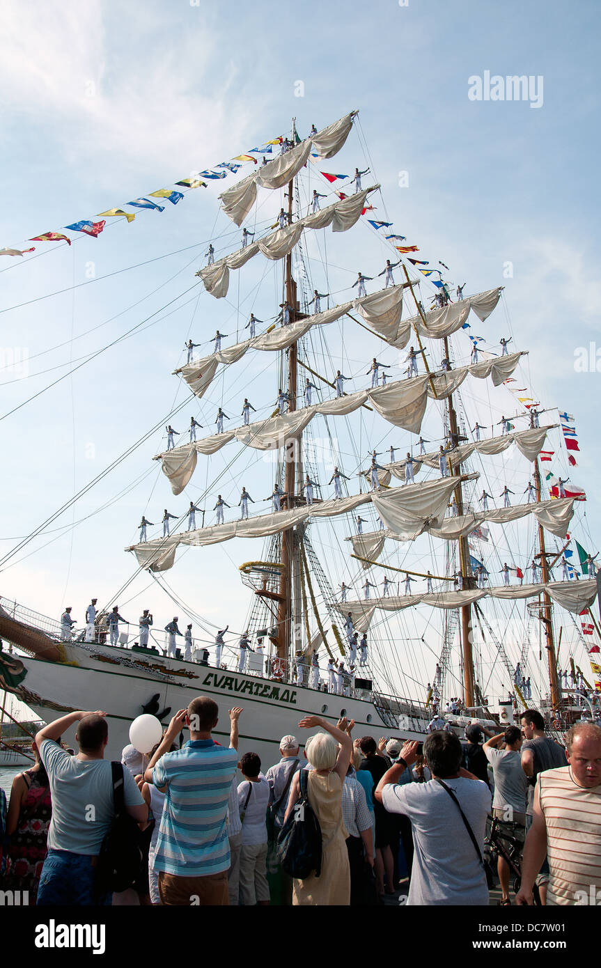 SZCZECIN, Pologne - 6 août : ARM Cuauhtemoc sur Tall Ships Races 2013 Final. 6 août 2013 à Szczecin, Pologne Banque D'Images