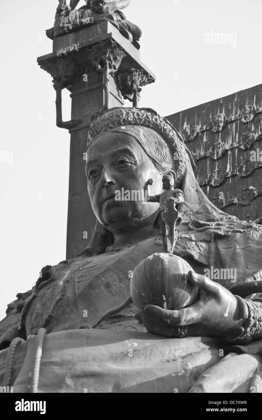 Détail de la Jubilé bronze Monument situé en face du Victoria Memorial à Kolkata/Calcutta, Inde Banque D'Images