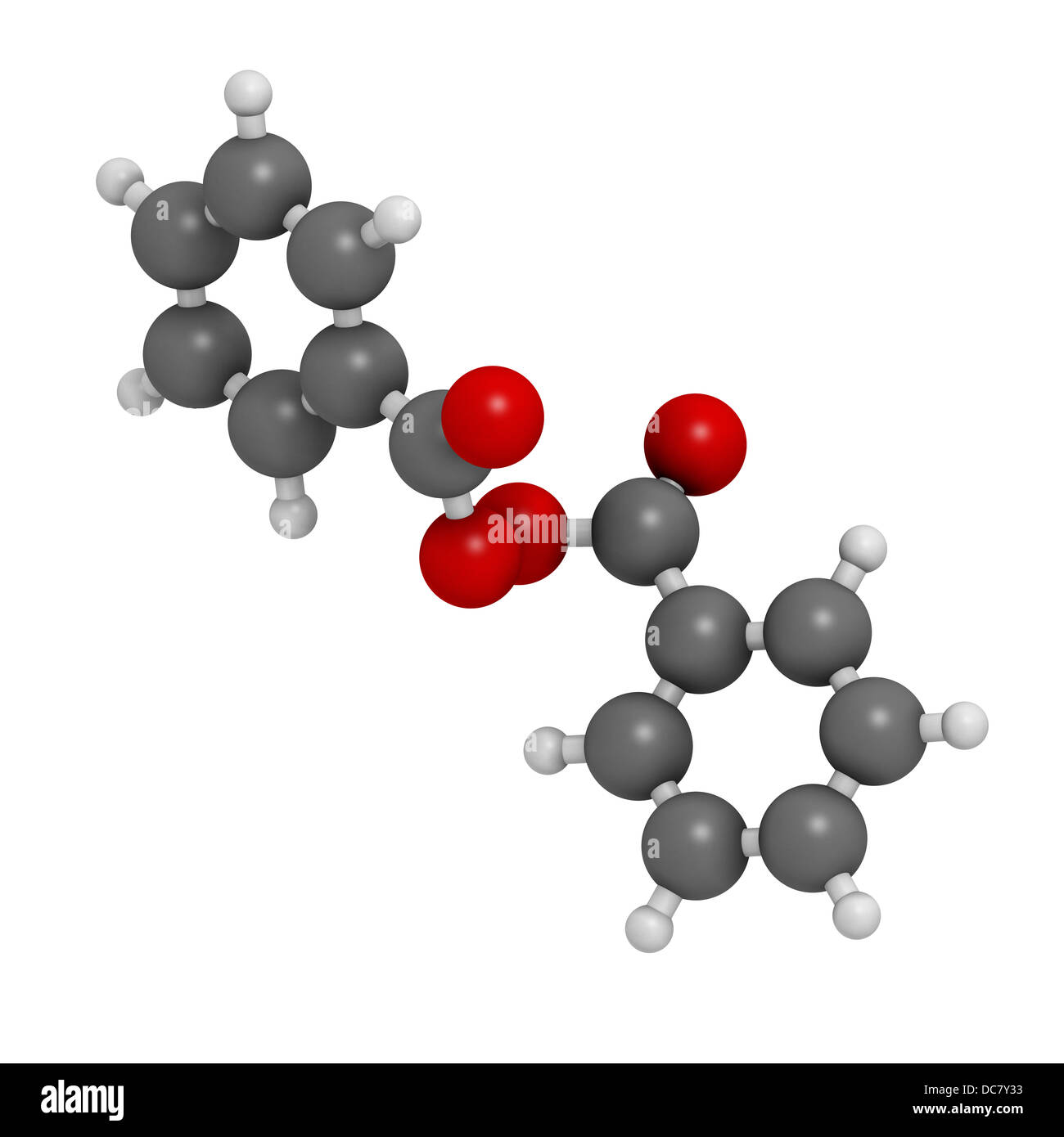 Le peroxyde de benzoyle acné Traitement médicament, la structure chimique. Également utilisé pour la coloration des cheveux et de blanchir les dents (blanchiment). Banque D'Images