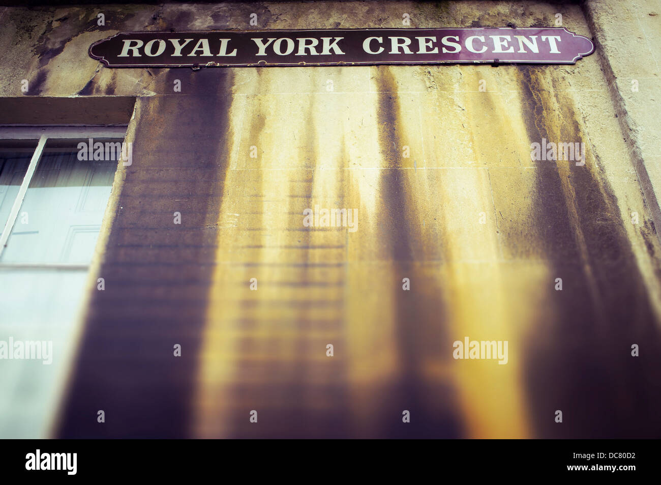 Ancien nom de la rue sign in Clifton, Bristol. Royal York Crescent Banque D'Images