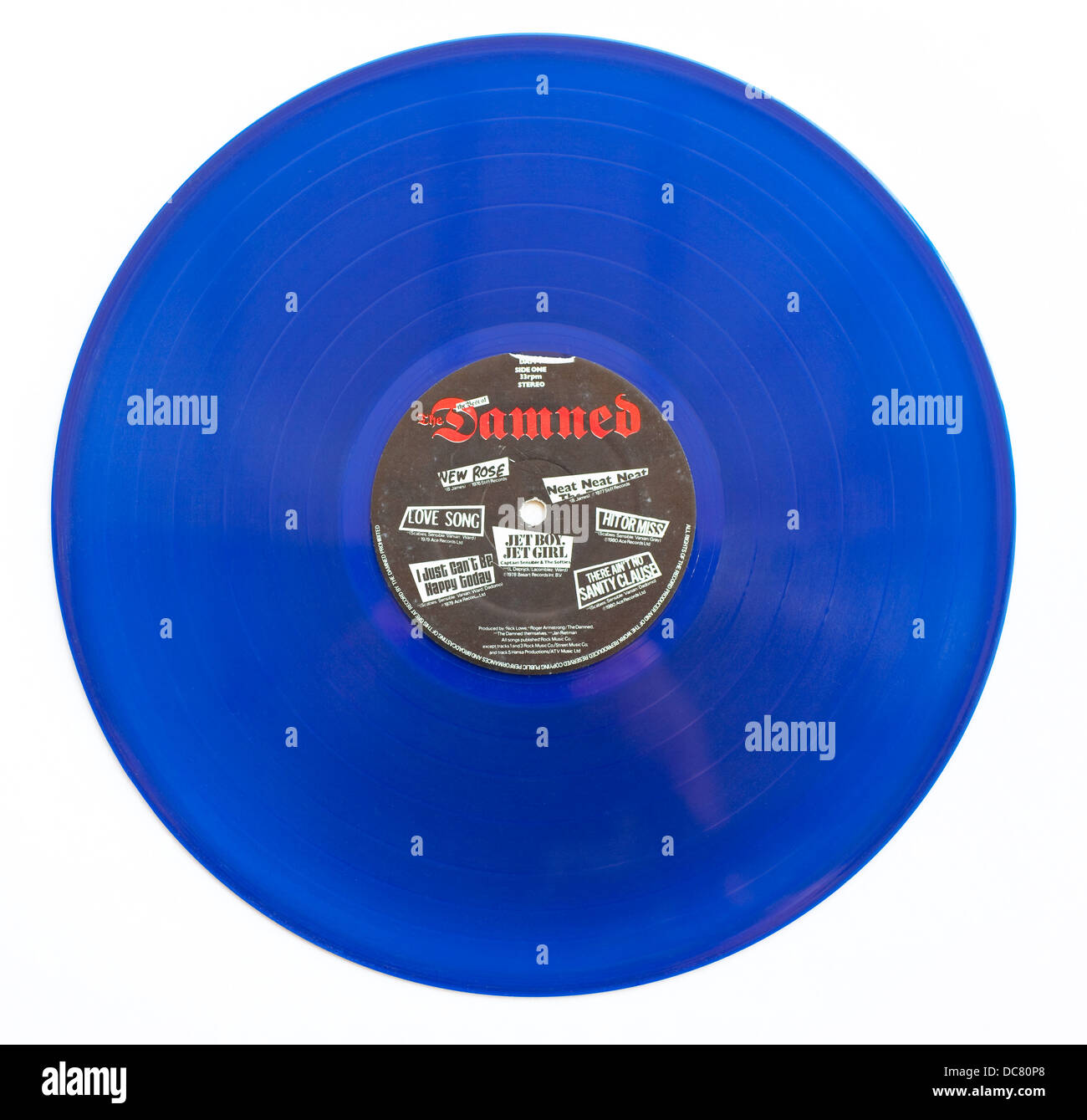 Les damnés - Le meilleur des damnés, 1980 limited edition blue vinyl album sur Stiff Records Banque D'Images