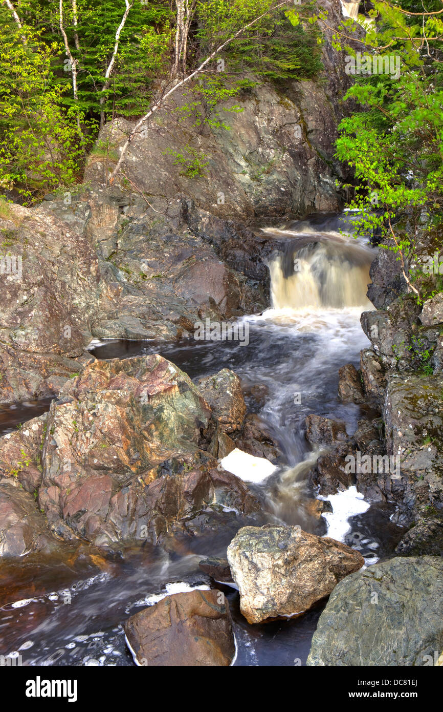 Les chutes Rattling Brook, Baie Verte, Terre-Neuve Banque D'Images
