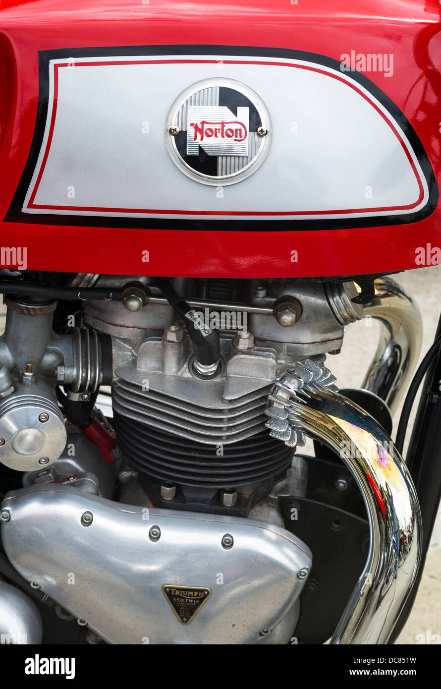 Moto Triton. / Norton Triumph moto britannique classique Banque D'Images