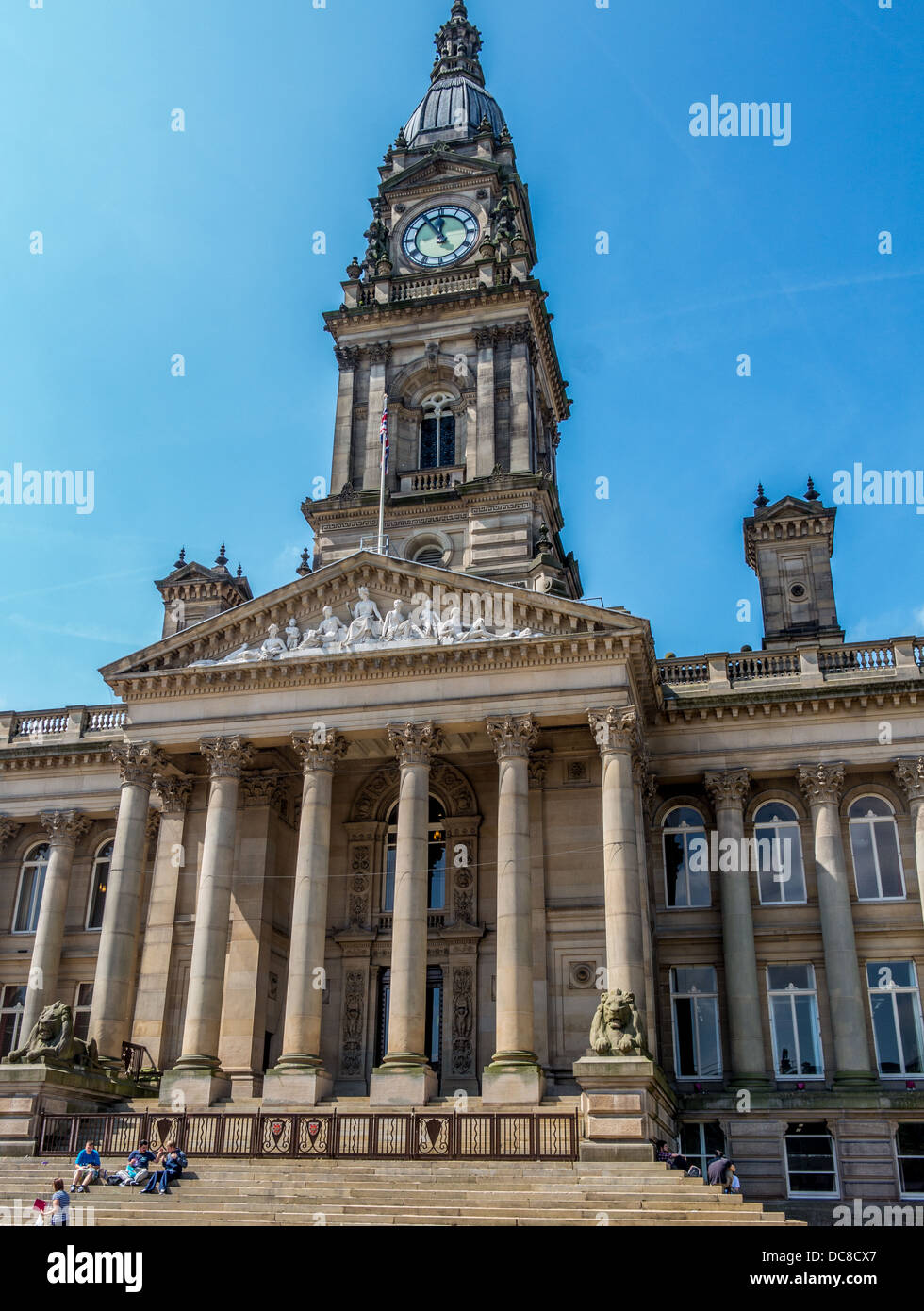Hôtel de Ville de Bolton montrant tour de l'horloge Banque D'Images