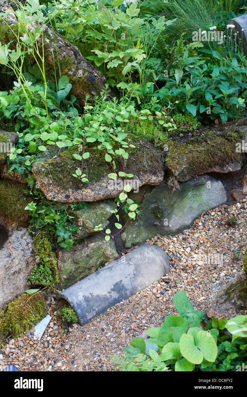 Rocky et mur de pierre Banque D'Images