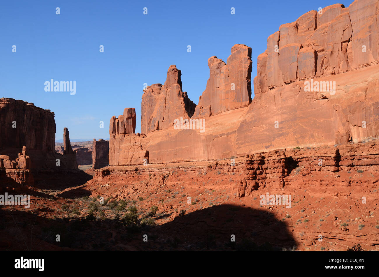 Park Avenue rock formations in Arches National Park, Utah, USA Banque D'Images