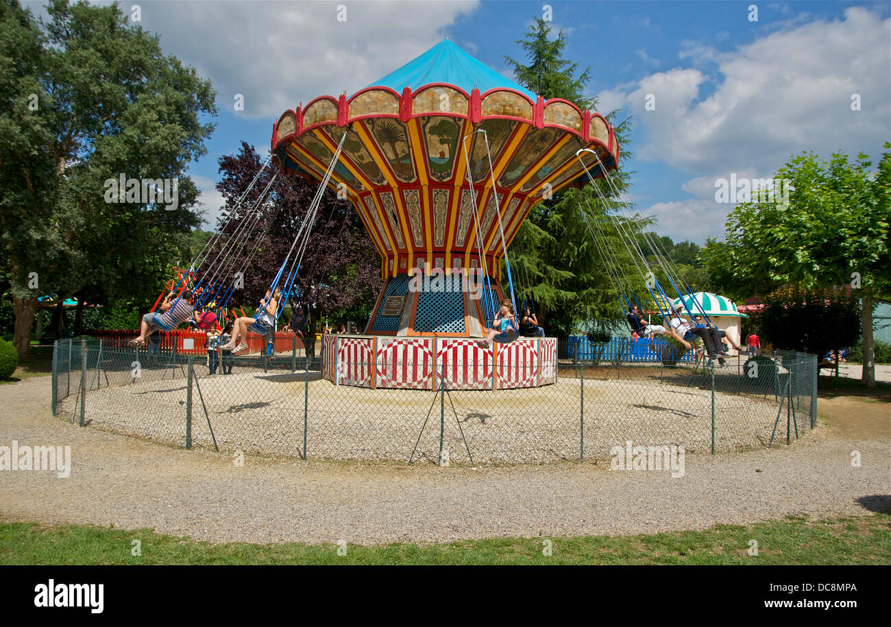 Un président-O-plans carrousel, vieux village de Le Bournat, Le Bugue, Dordogne, France. Banque D'Images