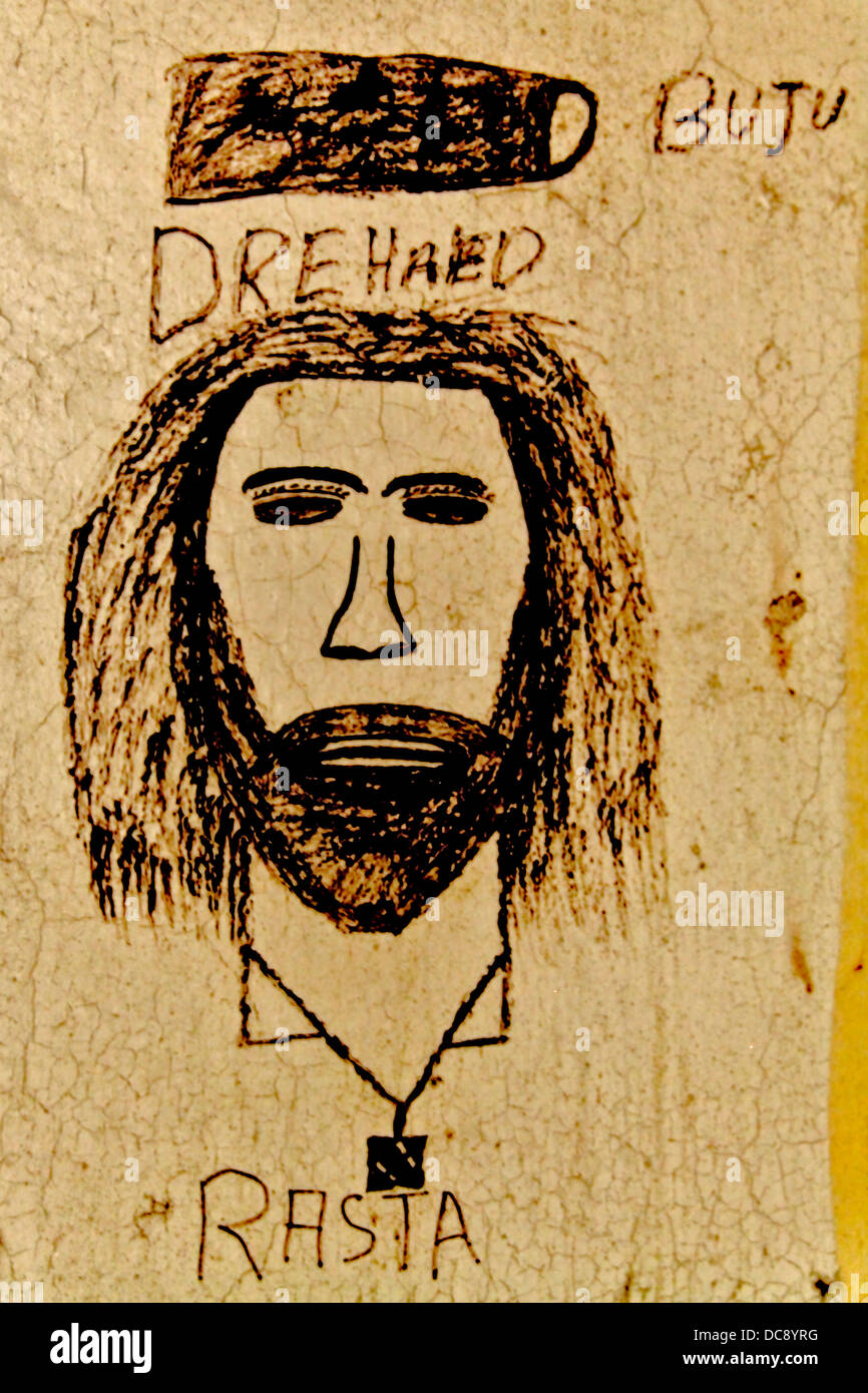 Bloc cellulaire à graffiti ancien Washington DC Department of Corrections Charlotte Max. Prison de sécurité situé dans la ville de Cleburne VA Banque D'Images