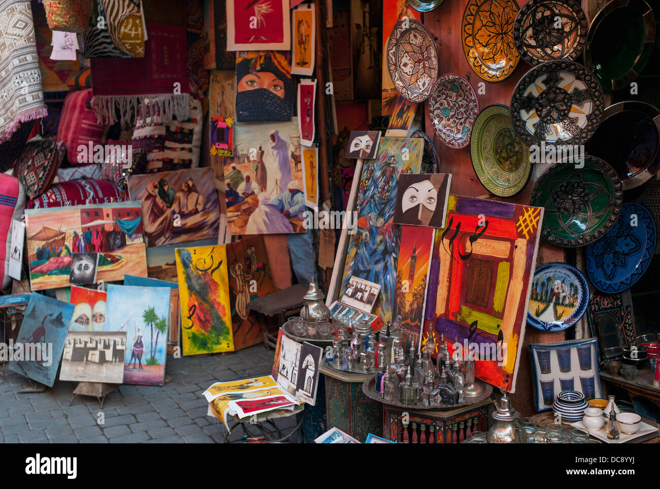 Marchandises colorés sur l'écran ; le Maroc Banque D'Images