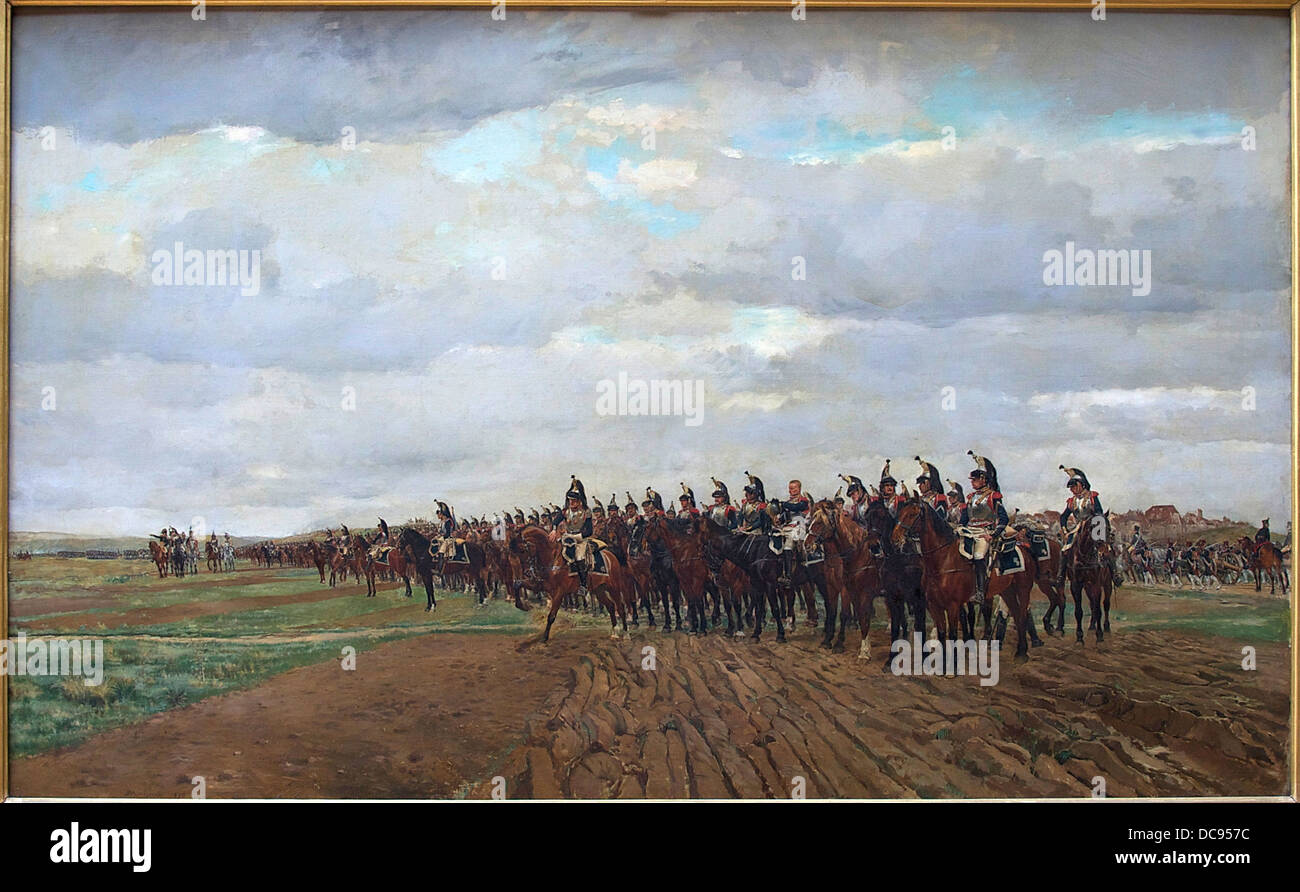 Les cuirassiers de 1805 AVANT LA LUTTE Jean-Louis-Ernest Meissonier Banque D'Images