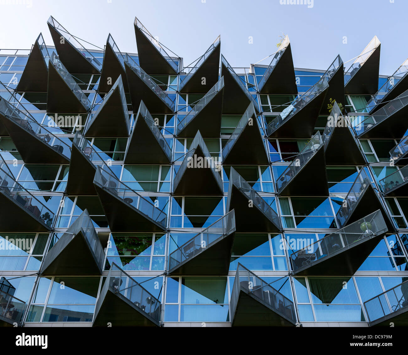 Maisons Vm, Copenhague, Danemark. Architecte : intrigue, 2013. Banque D'Images