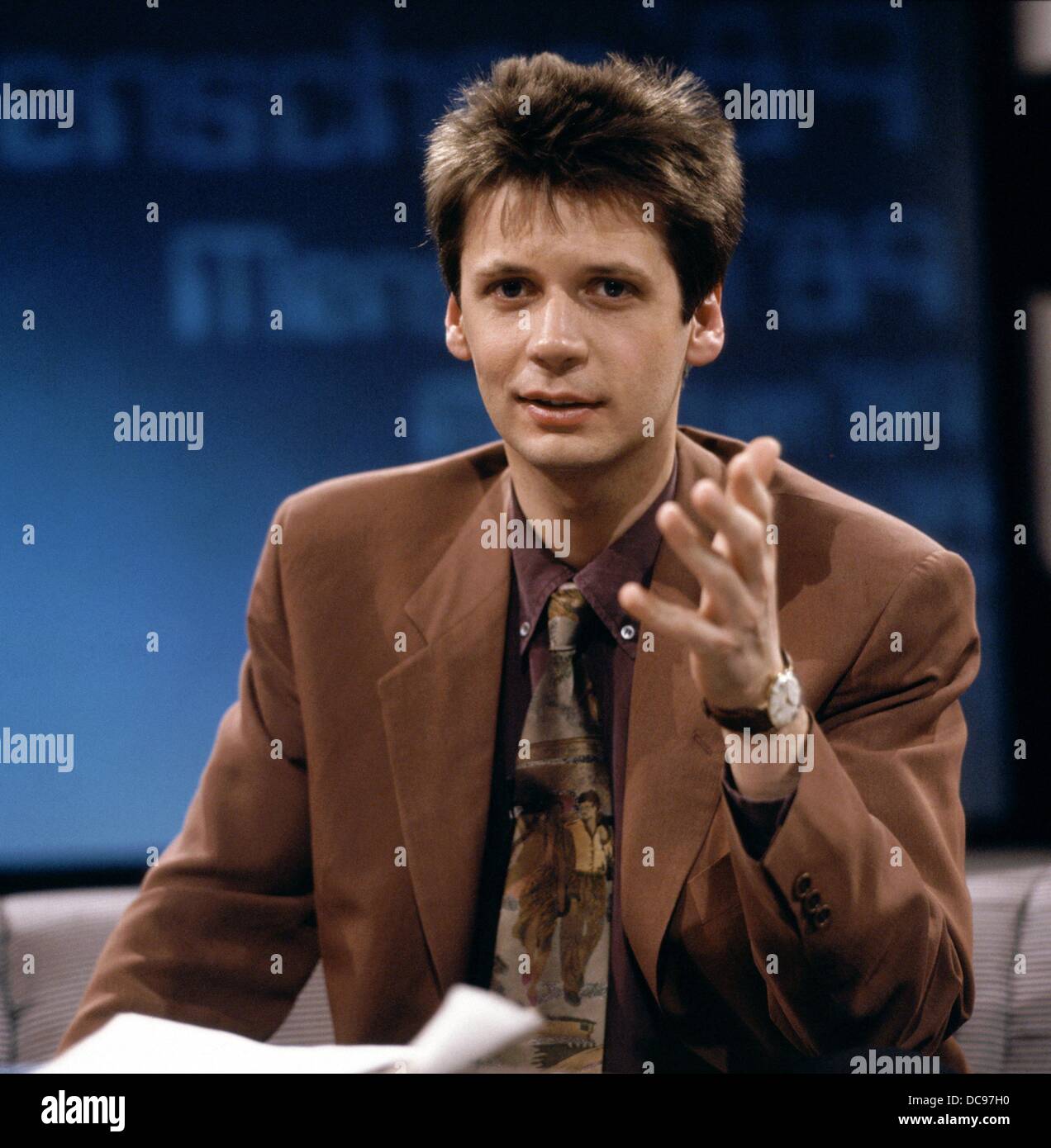 Présentatrice TV Günther Jauch pendant le spectacle 'Les Gens 1989'en décembre 1989. Banque D'Images