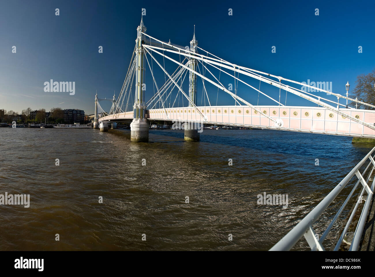 Albert Bridge sur la Tamise, Londres, UK Banque D'Images