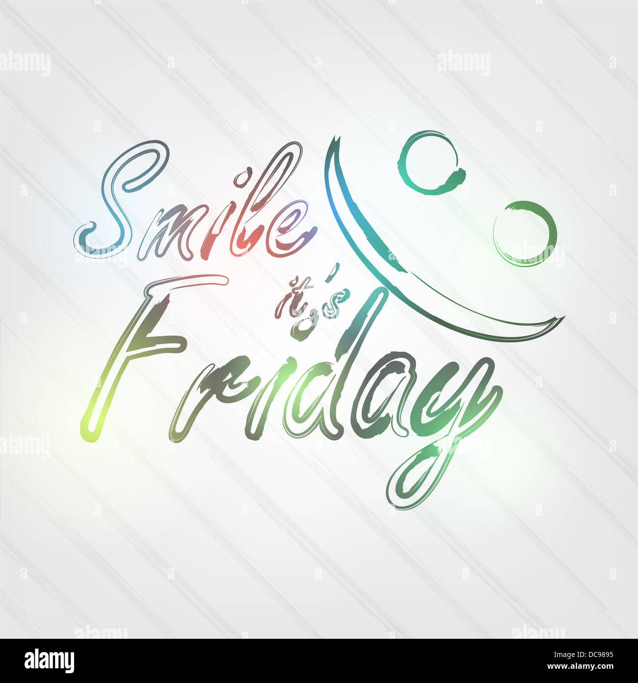 Smile c'est vendredi typographie - contexte en style rétro avec visage heureux et étiquette. Banque D'Images