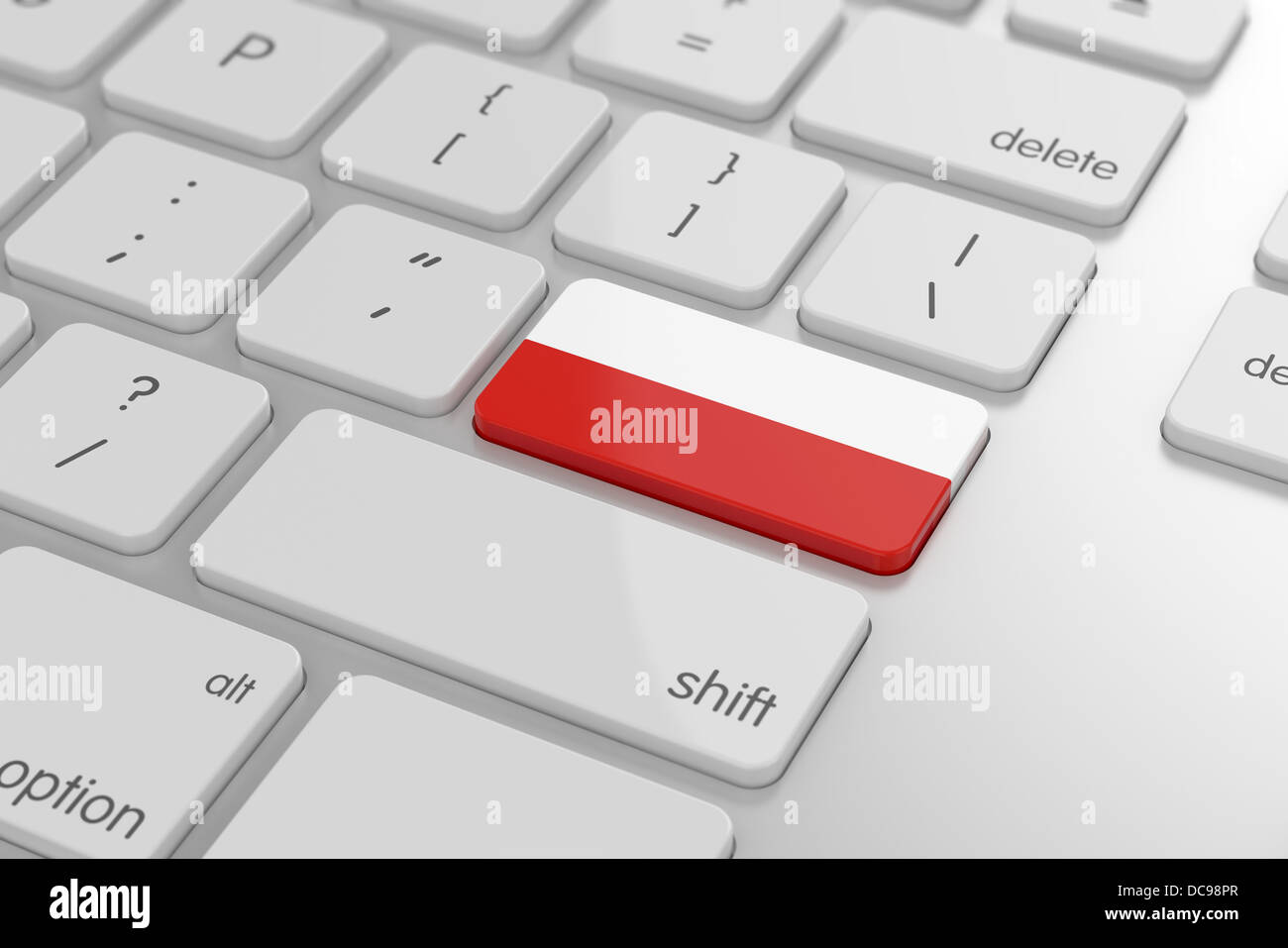 3D render of drapeau polonais avec bouton soft focus Banque D'Images