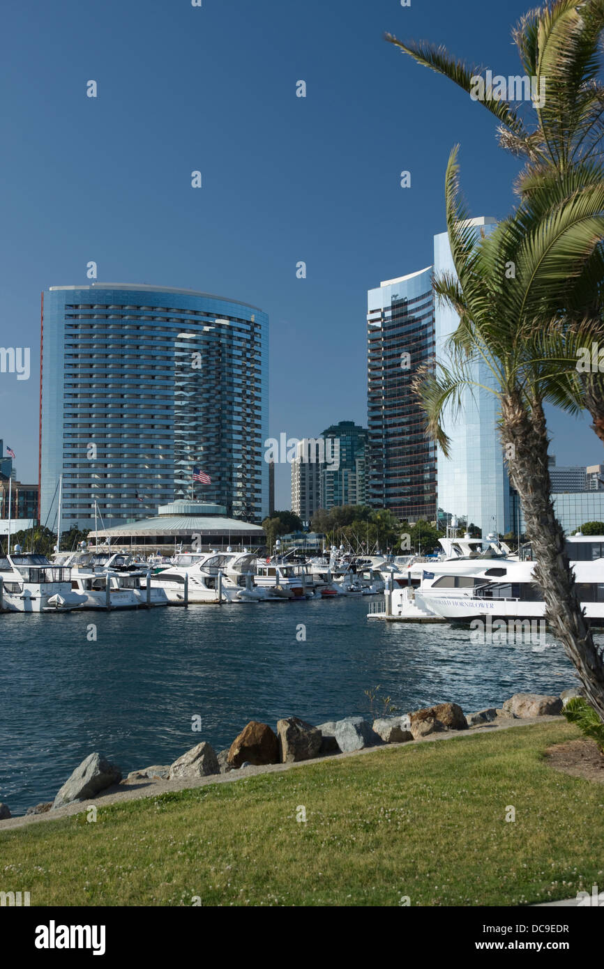 Le Marriot Hotel Harbourside VILLE À EMBARCADERO MARINA SAN DIEGO CALIFORNIA USA Banque D'Images